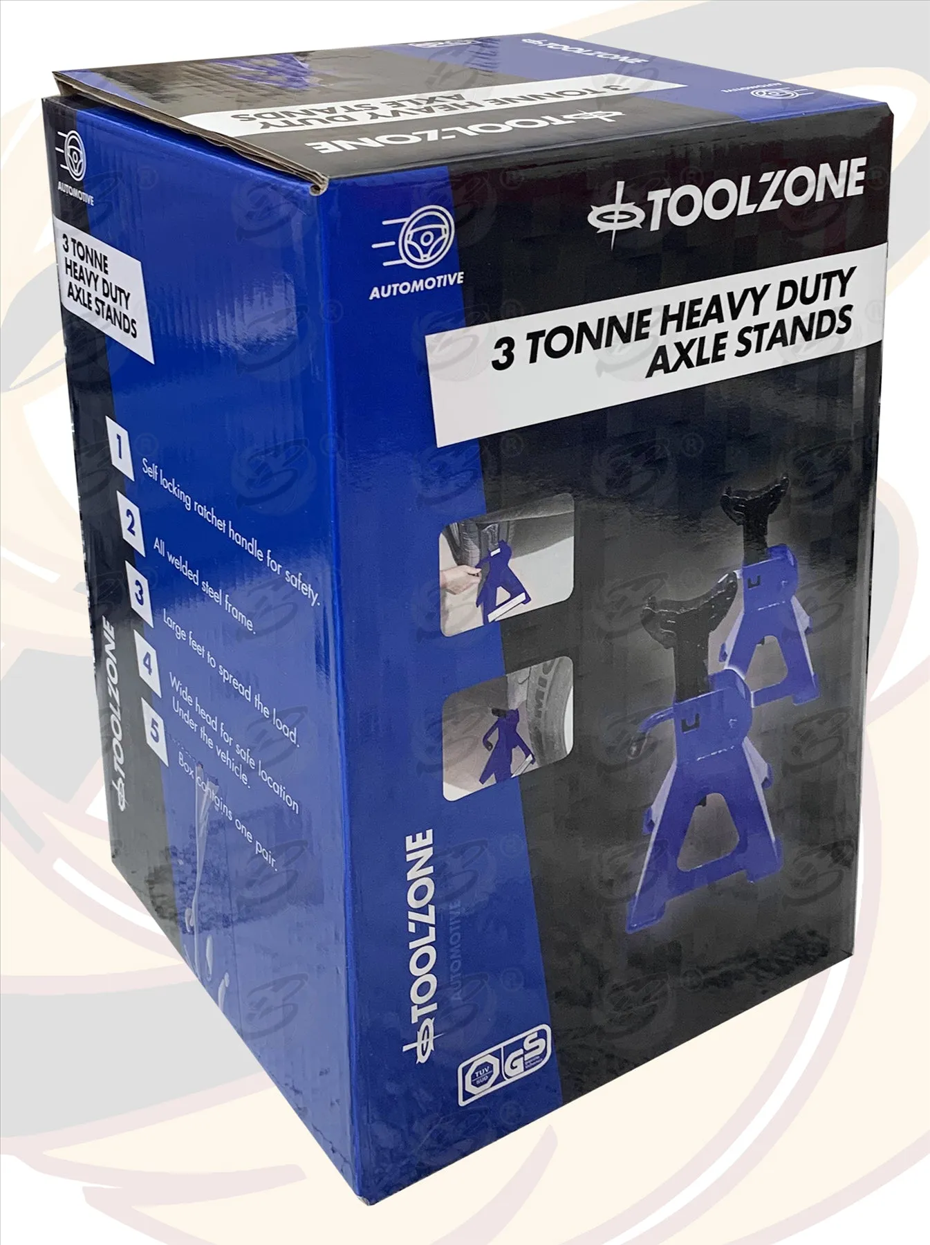 TOOLZONE 3 TON ( TONNE ) AXLE STANDS ( PAIR )
