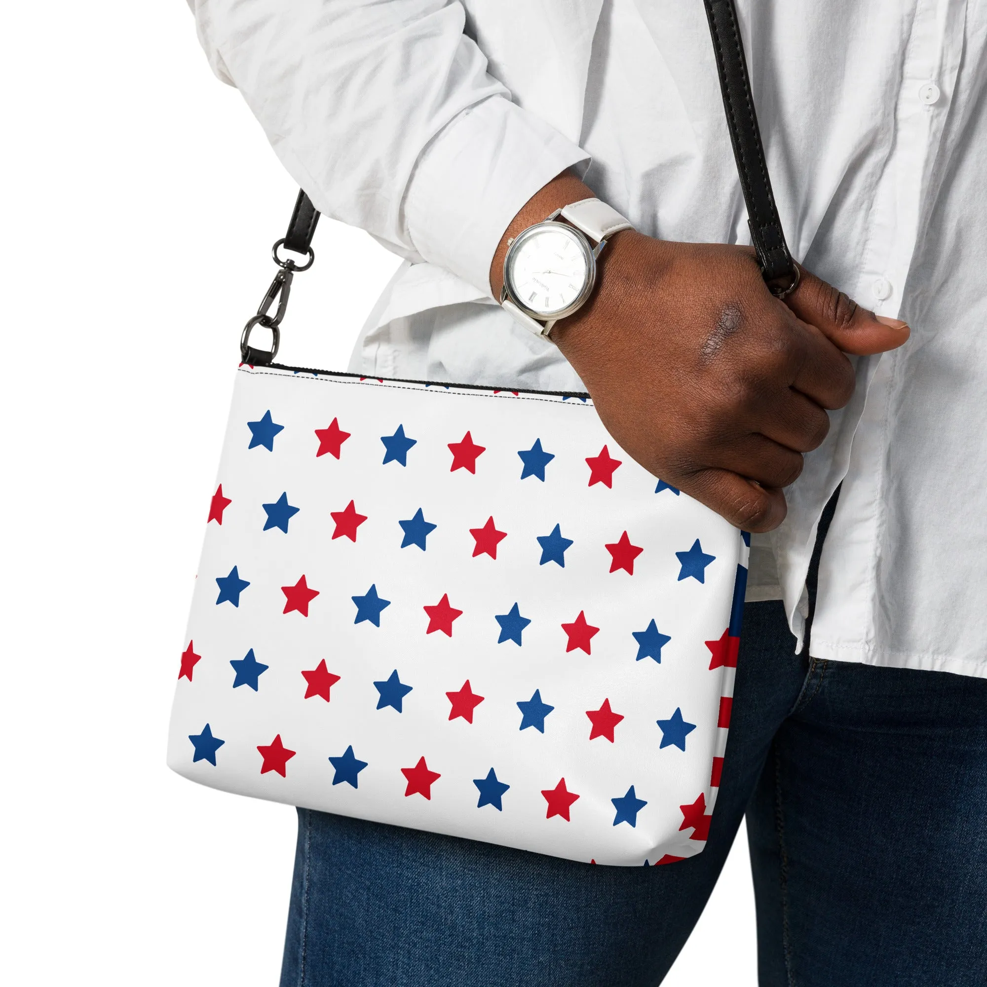 USA American Flag Patriotic 2-Sided Crossbody Bag