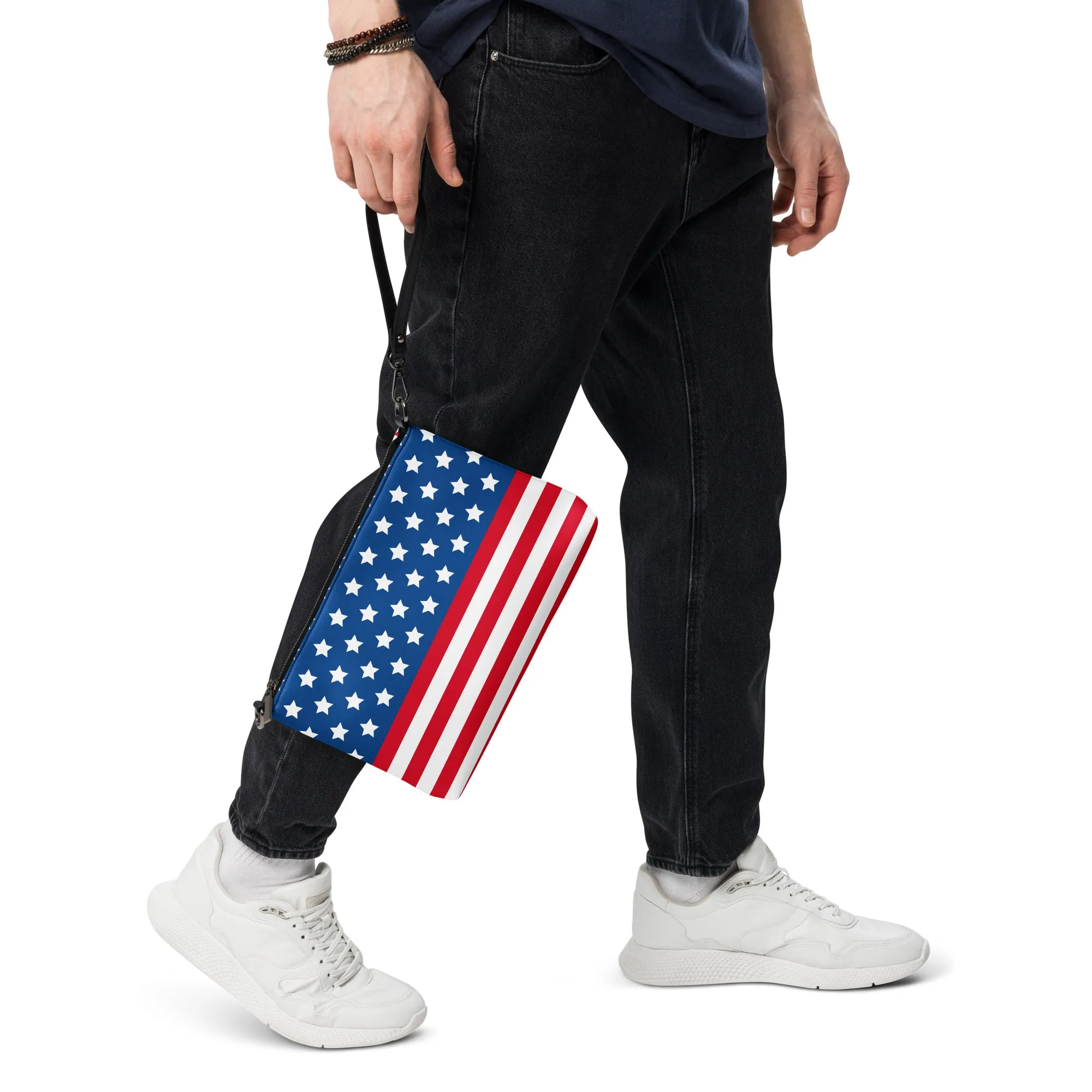 USA American Flag Patriotic 2-Sided Crossbody Bag
