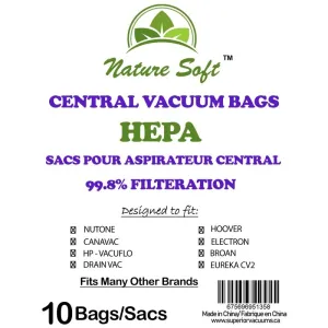 Vacuflo HP DB series Central Vacuum HEPA Bags - 10 Pack