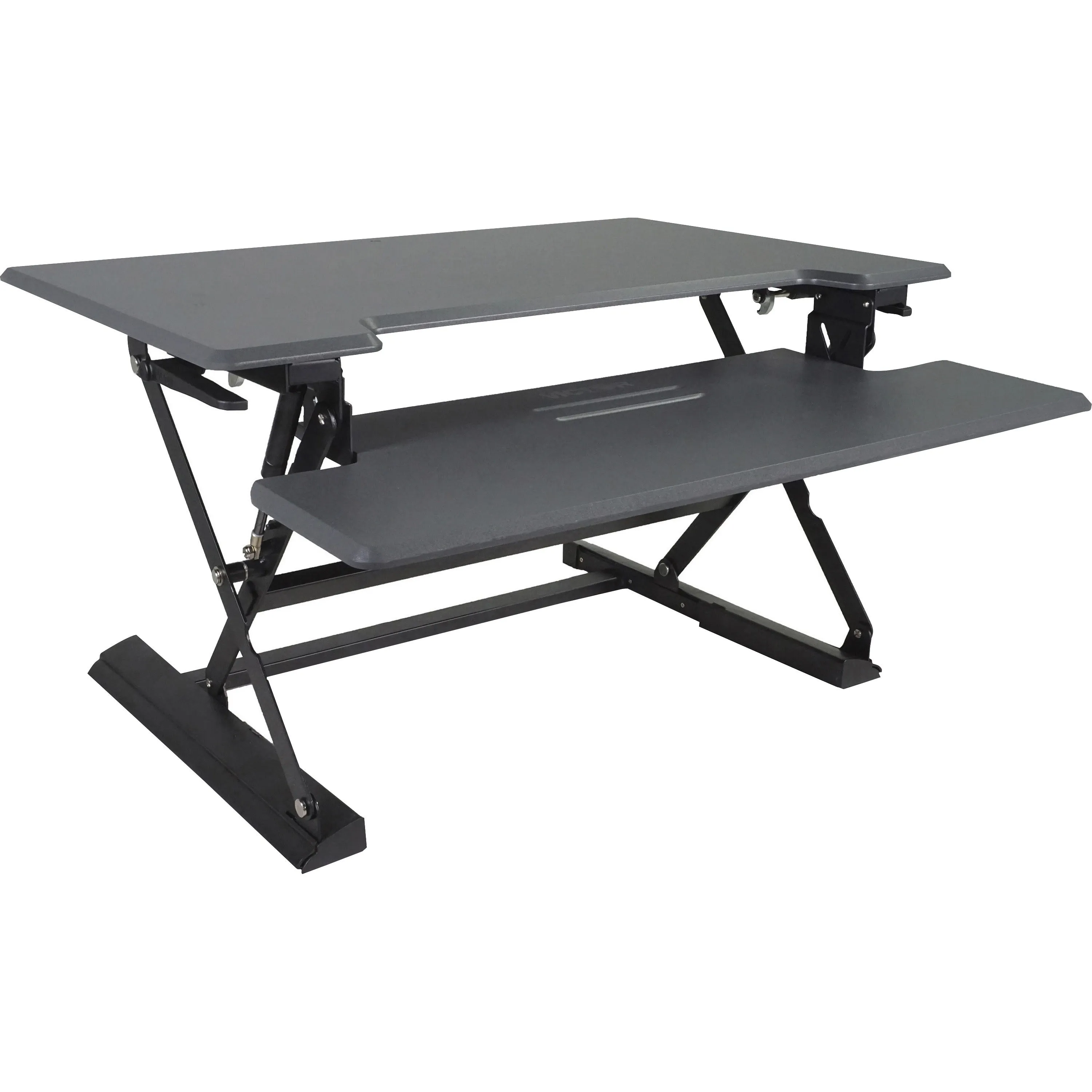 Victor High Rise Height Adjustable Standing Desk with Keyboard Tray (36" , Gray)