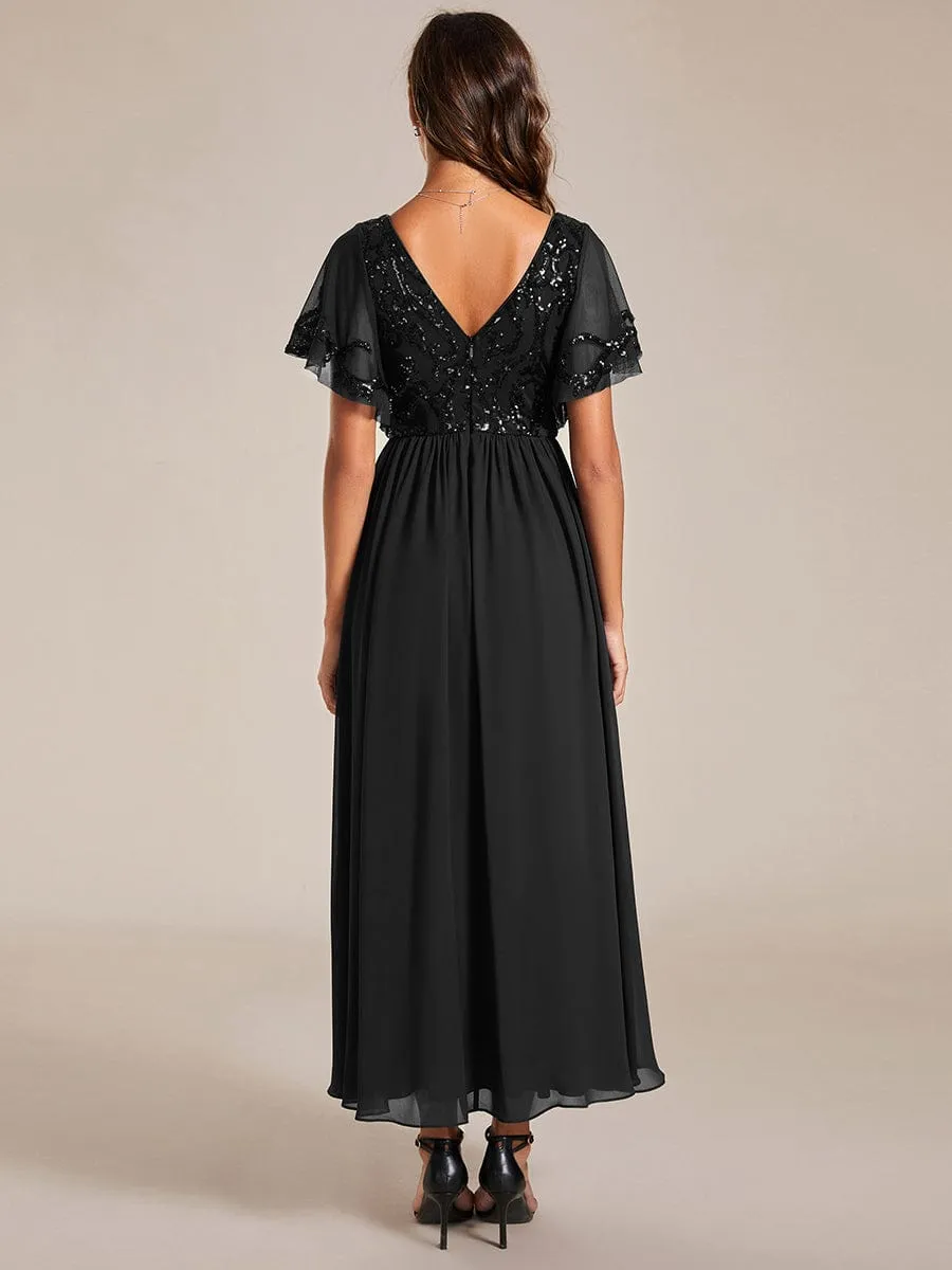 Virginia black evening ankle length dress s18 Express NZ wide