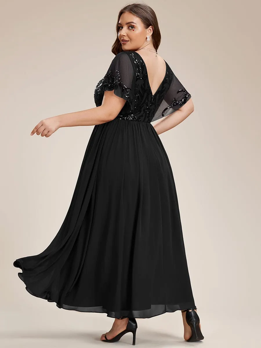 Virginia black evening ankle length dress s18 Express NZ wide