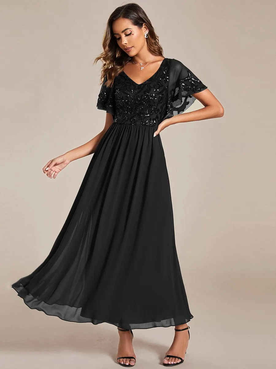 Virginia black evening ankle length dress s18 Express NZ wide