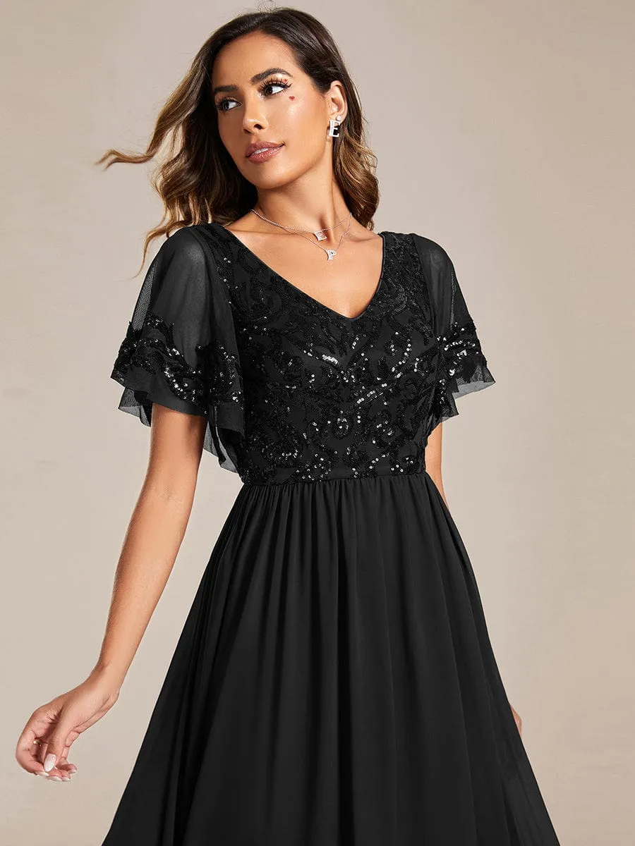 Virginia black evening ankle length dress s18 Express NZ wide