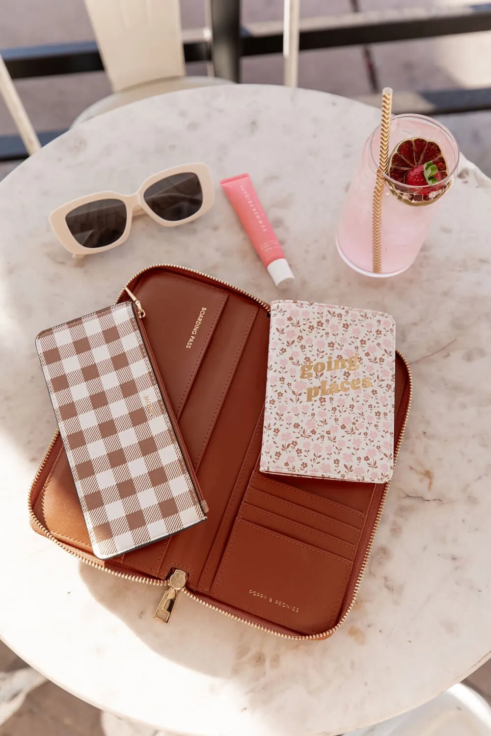 Wanderlust Travel Wallet Cognac