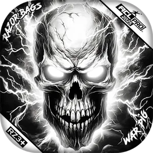 War Pig | Skull Lighting Strike | ACL PRO Razor Cornhole Bags