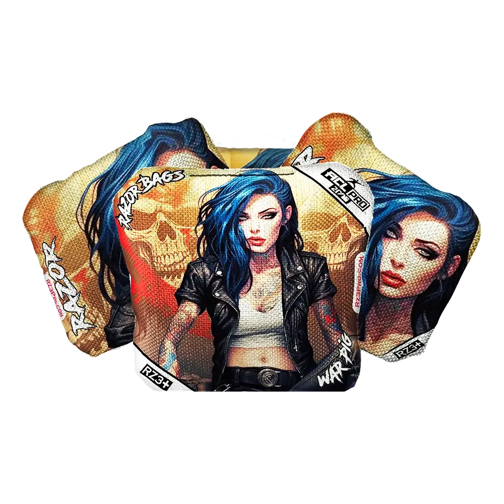 War Pig | Woman Skulls | ACL PRO Razor Cornhole Bags