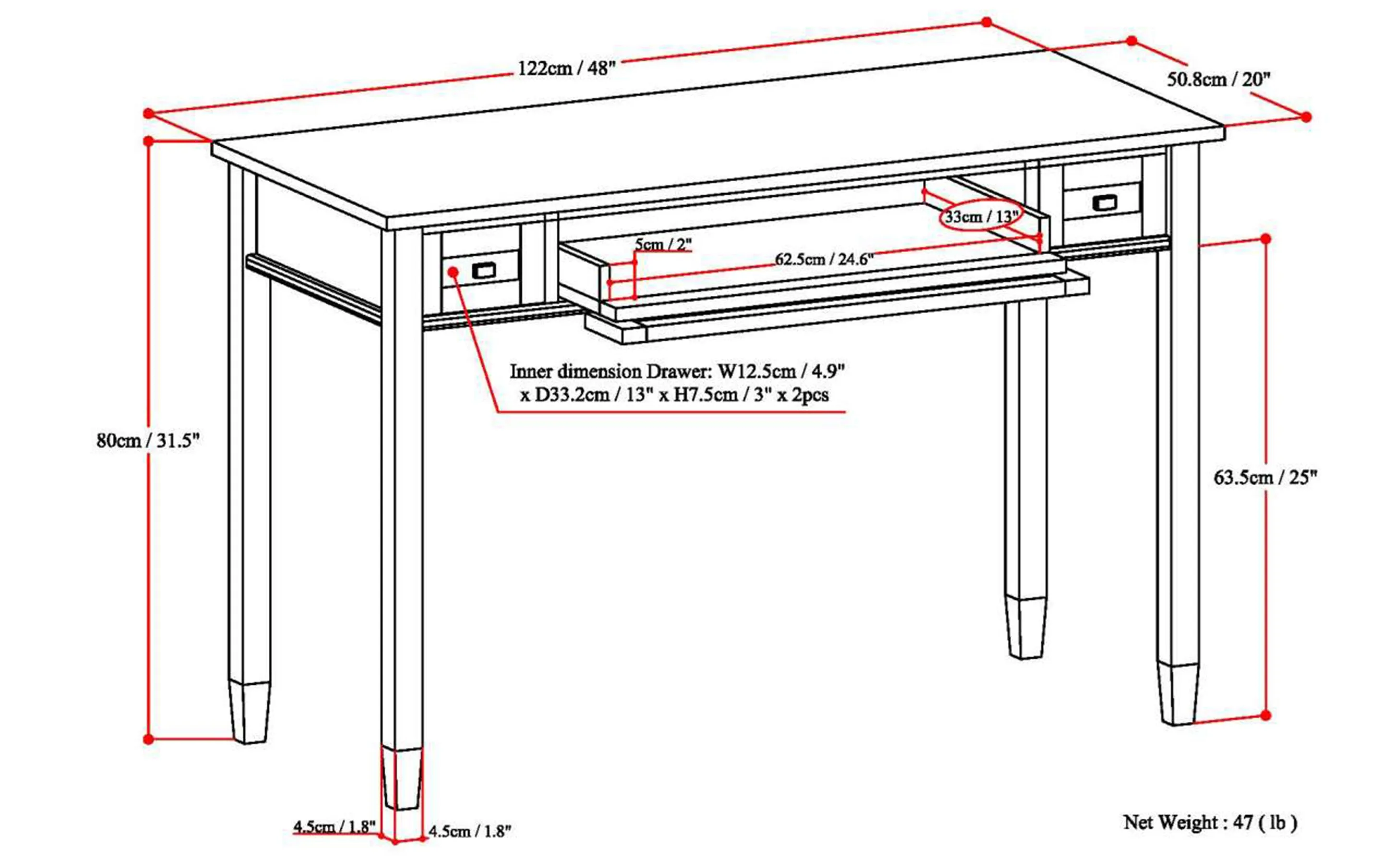 Warm Shaker Desk