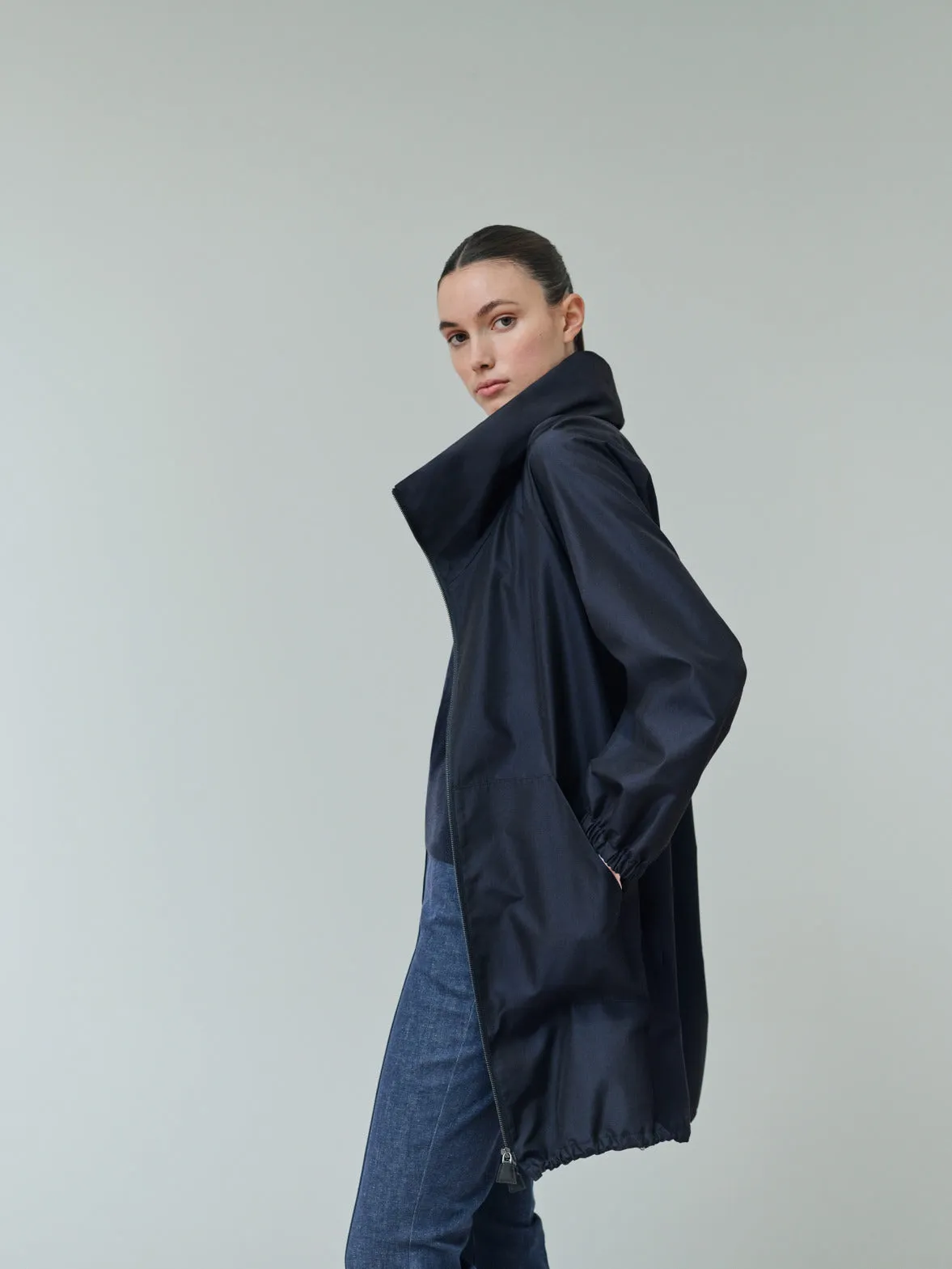 Water-Repellent Silk Taffeta Parka