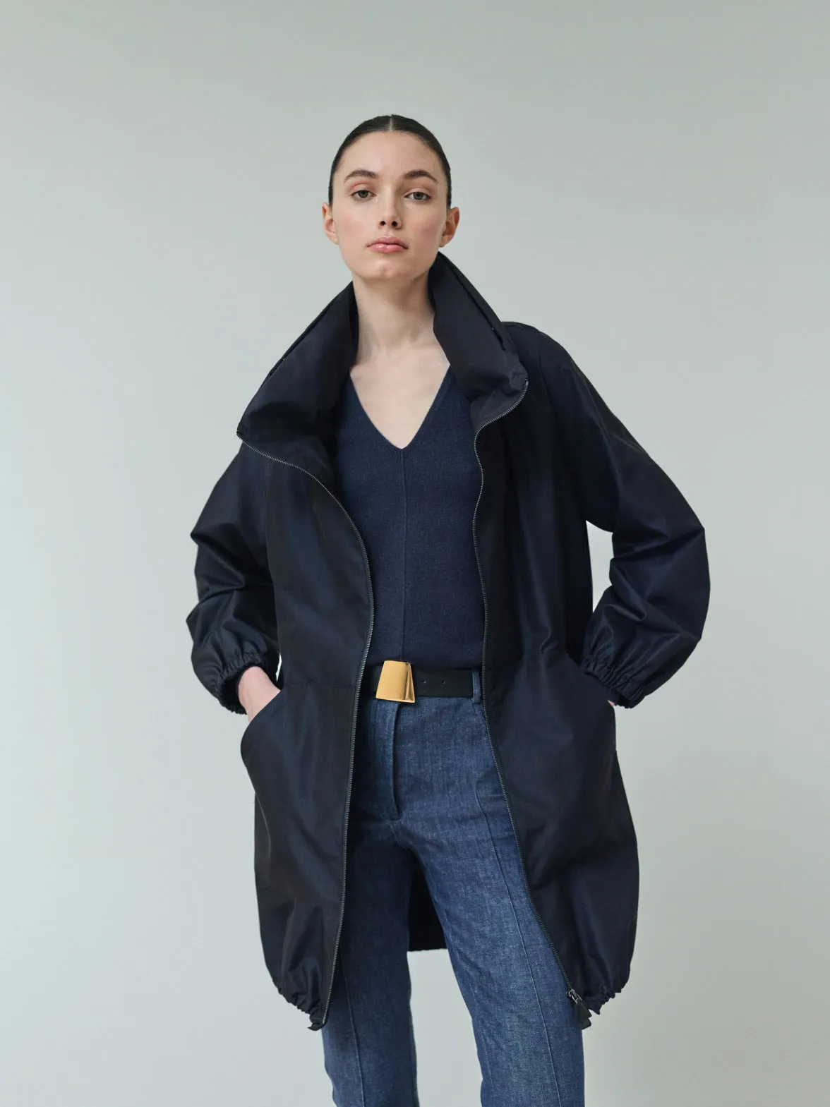 Water-Repellent Silk Taffeta Parka