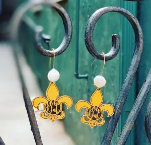 Who Dat Fleur de Lis Saints Earrings