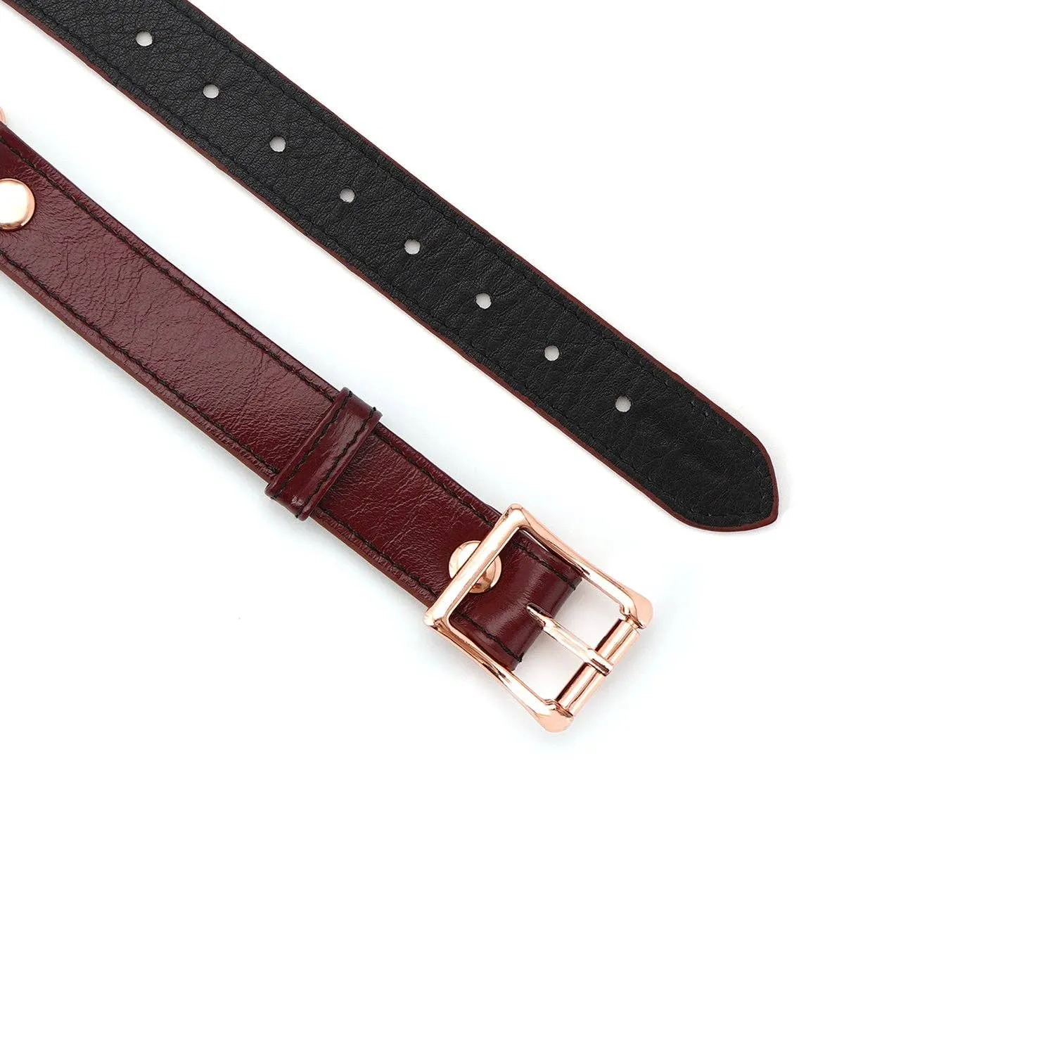 Wine Red - 1.7 Inch Silicone Ball Gag with Leather Buckle Straps