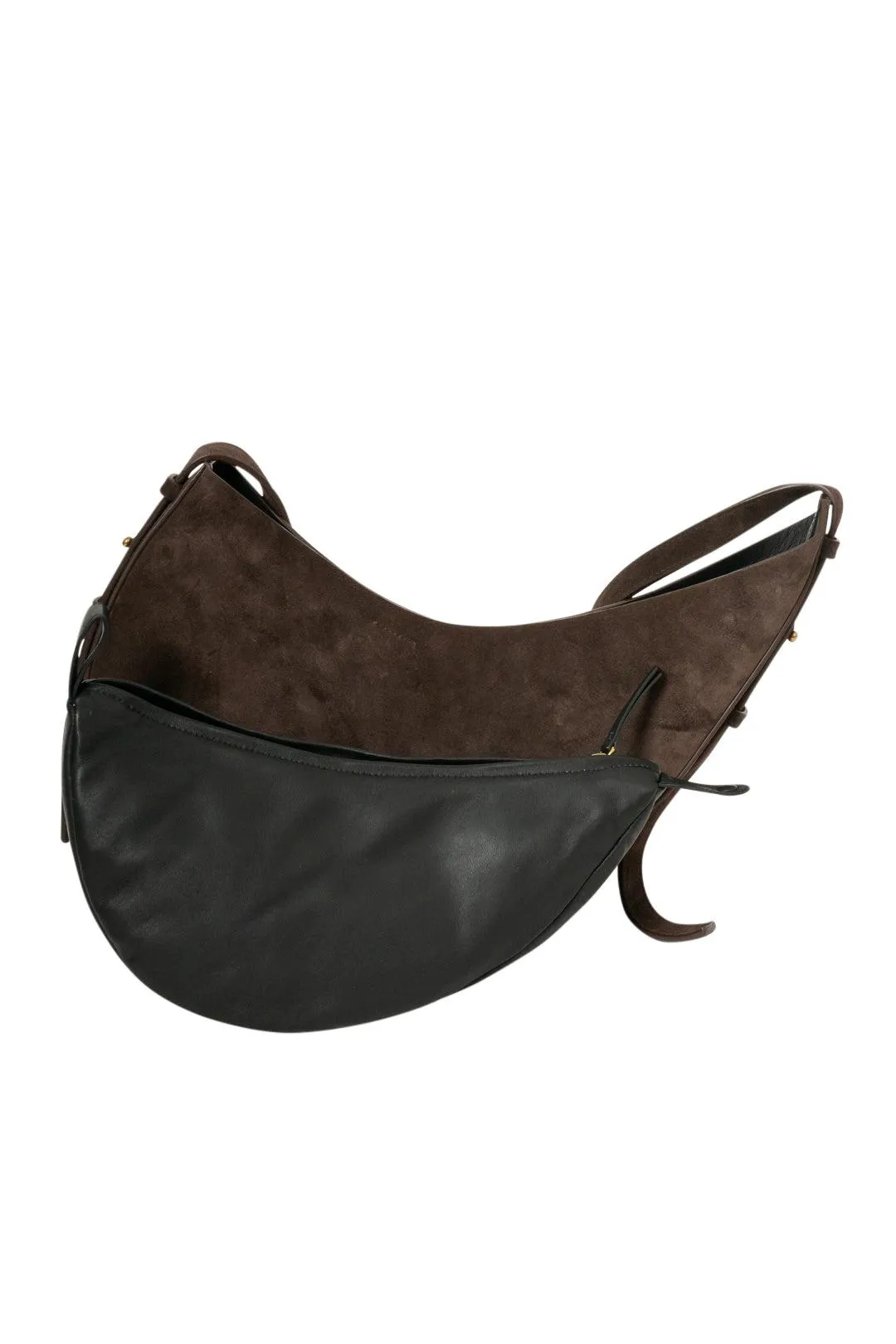 Winona Dark Brown Suede Bag
