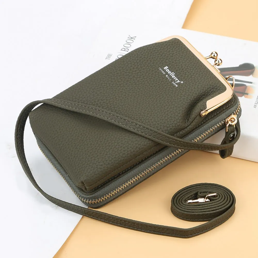 Women Crossbody Faux Leather Mini  Messenger Bag -green