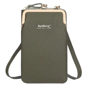 Women Crossbody Faux Leather Mini  Messenger Bag -green