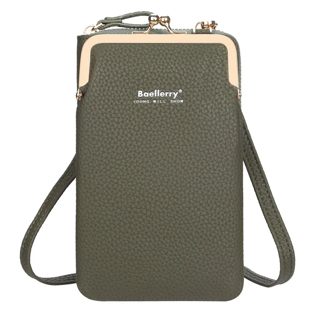 Women Crossbody Faux Leather Mini  Messenger Bag -green