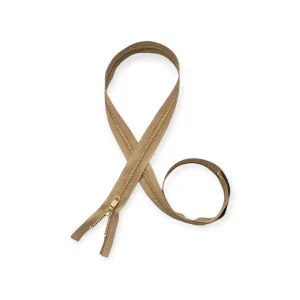 YKK Metal Gold Zip Fawn