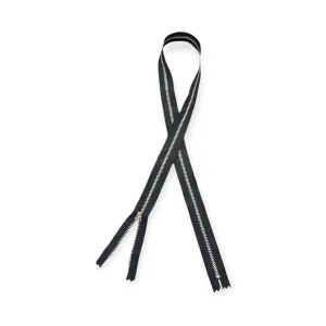 YKK Metal Silver Zip Black